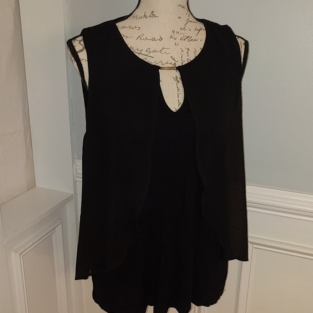 Sleeveless White House Black Market sheer overlay
